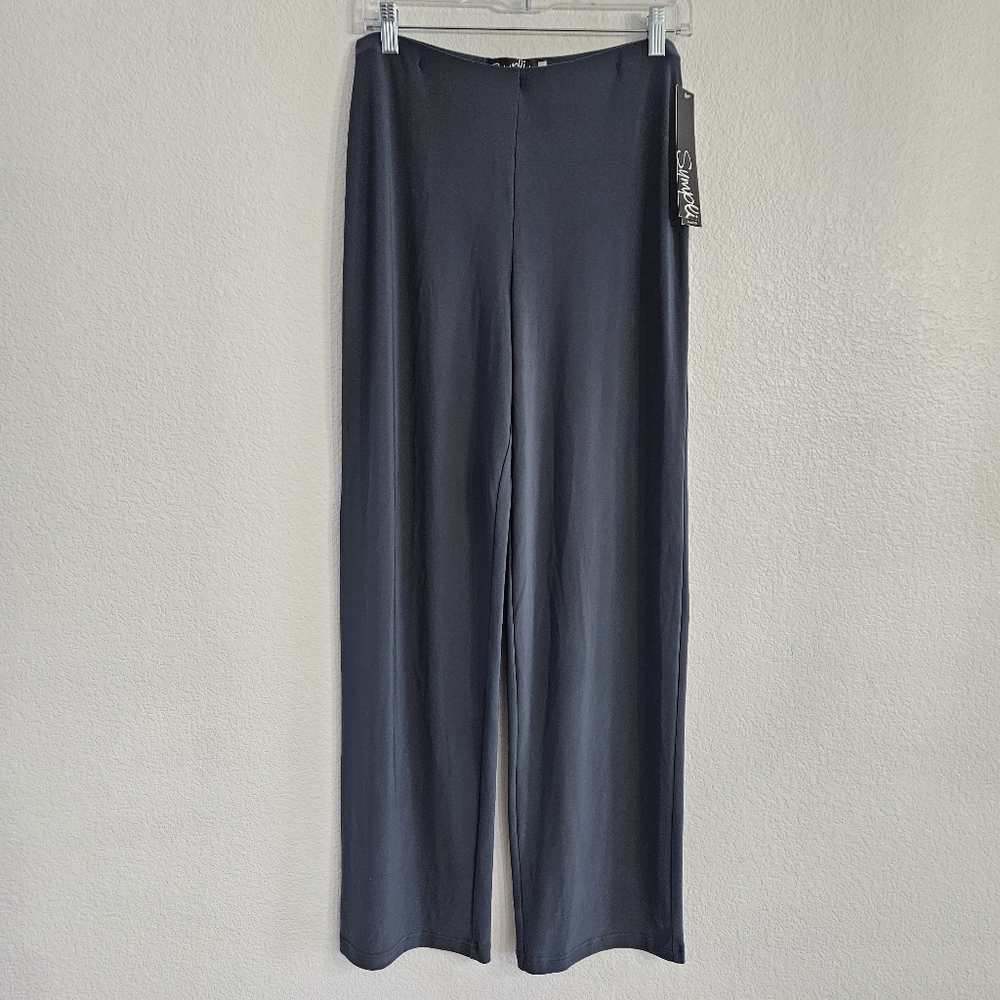 SYMPLI Travel Friendly Wrinkle Free Wide Leg Grey Green PURE PANT Sz 6 New W Tag